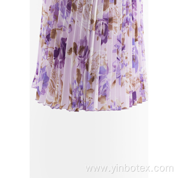 Print woven pleated skirt for Sale